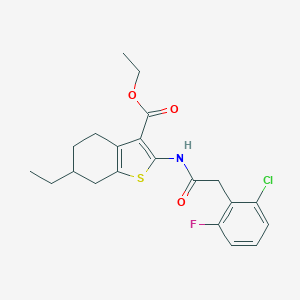 Ethyl 2-{[(2-chloro-6-fluorophenyl)acetyl]amino}-6-ethyl-4,5,6,7-tetrahydro-1-benzothiophene-3-carboxylate