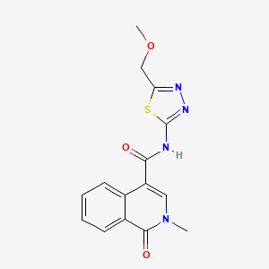 N-[(2E)-5-(methoxymethyl)-1,3,4-thiadiazol-2(3H)-ylidene]-2-methyl-1-oxo-1,2-dihydroisoquinoline-4-carboxamide