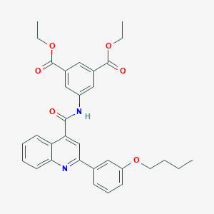 molecular formula C32H32N2O6 B452476 Diethyl 5-({[2-(3-butoxyphenyl)-4-quinolinyl]carbonyl}amino)isophthalate 