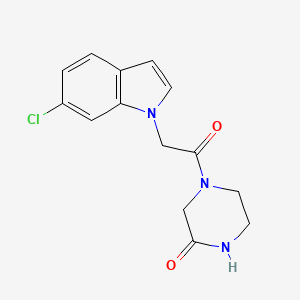 4-[(6-chloro-1H-indol-1-yl)acetyl]piperazin-2-one