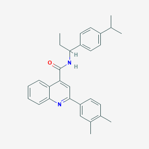2-(3,4-dimethylphenyl)-N-[1-(4-isopropylphenyl)propyl]-4-quinolinecarboxamide