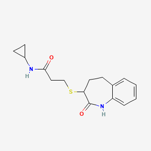 molecular formula C16H20N2O2S B4524841 N-cyclopropyl-3-[(2-hydroxy-4,5-dihydro-3H-1-benzazepin-3-yl)sulfanyl]propanamide 