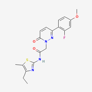 N-[(2Z)-4-ethyl-5-methyl-1,3-thiazol-2(3H)-ylidene]-2-[3-(2-fluoro-4-methoxyphenyl)-6-oxopyridazin-1(6H)-yl]acetamide