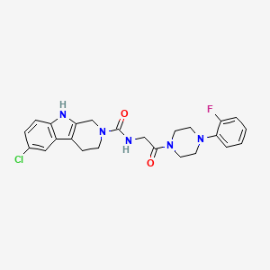 molecular formula C24H25ClFN5O2 B4524848 6-chloro-N-{2-[4-(2-fluorophenyl)piperazin-1-yl]-2-oxoethyl}-1,3,4,9-tetrahydro-2H-beta-carboline-2-carboxamide 