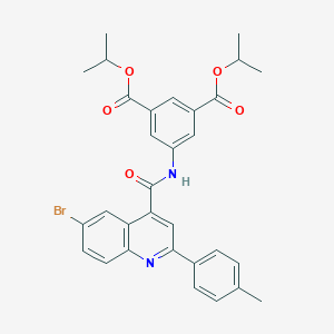 molecular formula C31H29BrN2O5 B452489 Diisopropyl 5-({[6-bromo-2-(4-methylphenyl)-4-quinolinyl]carbonyl}amino)isophthalate 