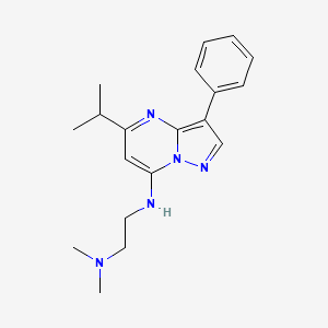 molecular formula C19H25N5 B4524898 N-[2-(dimethylamino)ethyl]-3-phenyl-5-(propan-2-yl)pyrazolo[1,5-a]pyrimidin-7-amine 