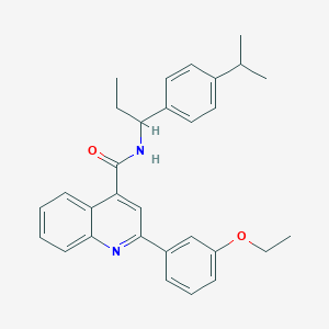 molecular formula C30H32N2O2 B452490 2-(3-ethoxyphenyl)-N-[1-(4-isopropylphenyl)propyl]-4-quinolinecarboxamide 