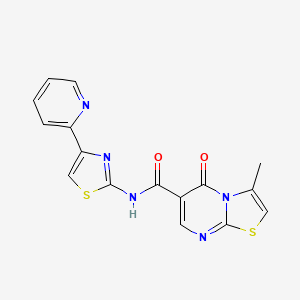 3-methyl-5-oxo-N-[(2Z)-4-(pyridin-2-yl)-1,3-thiazol-2(3H)-ylidene]-5H-[1,3]thiazolo[3,2-a]pyrimidine-6-carboxamide