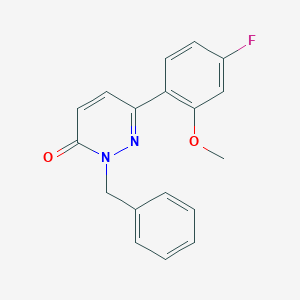 molecular formula C18H15FN2O2 B4524909 2-benzyl-6-(4-fluoro-2-methoxyphenyl)pyridazin-3(2H)-one 