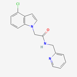 molecular formula C16H14ClN3O B4524929 2-(4-chloro-1H-indol-1-yl)-N-(pyridin-2-ylmethyl)acetamide 