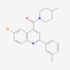 6-BROMO-2-(3-METHYLPHENYL)-4-(4-METHYLPIPERIDINE-1-CARBONYL)QUINOLINE