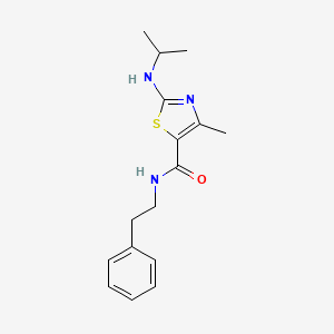 molecular formula C16H21N3OS B4524943 4-methyl-N-(2-phenylethyl)-2-(propan-2-ylamino)-1,3-thiazole-5-carboxamide 