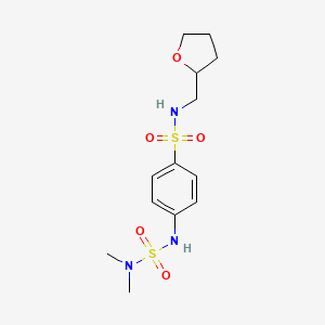 molecular formula C13H21N3O5S2 B4524950 4-{[(dimethylamino)sulfonyl]amino}-N-(tetrahydro-2-furanylmethyl)benzenesulfonamide 