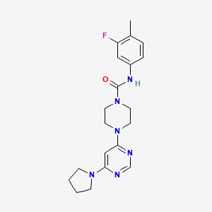 N-(3-fluoro-4-methylphenyl)-4-[6-(1-pyrrolidinyl)-4-pyrimidinyl]-1-piperazinecarboxamide