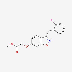 molecular formula C17H14FNO4 B4524967 Methyl {[3-(2-fluorobenzyl)-1,2-benzoxazol-6-yl]oxy}acetate 