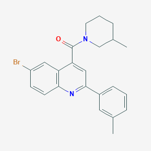 molecular formula C23H23BrN2O B452500 [6-Bromo-2-(3-methylphenyl)-4-quinolyl](3-methylpiperidino)methanone 