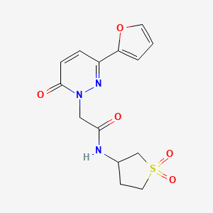 molecular formula C14H15N3O5S B4525008 N-(1,1-dioxidotetrahydrothiophen-3-yl)-2-[3-(furan-2-yl)-6-oxopyridazin-1(6H)-yl]acetamide 