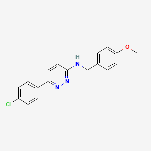 molecular formula C18H16ClN3O B4525034 6-(4-chlorophenyl)-N-(4-methoxybenzyl)pyridazin-3-amine 