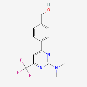 {4-[2-(dimethylamino)-6-(trifluoromethyl)pyrimidin-4-yl]phenyl}methanol