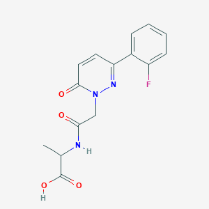 molecular formula C15H14FN3O4 B4525048 N-{[3-(2-fluorophenyl)-6-oxo-1(6H)-pyridazinyl]acetyl}alanine 