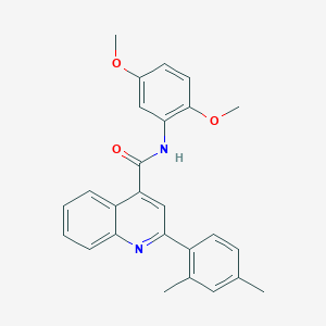 molecular formula C26H24N2O3 B452505 N-(2,5-dimethoxyphenyl)-2-(2,4-dimethylphenyl)quinoline-4-carboxamide 