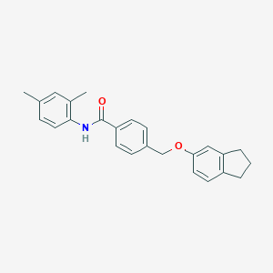 molecular formula C25H25NO2 B452506 4-[(2,3-dihydro-1H-inden-5-yloxy)methyl]-N-(2,4-dimethylphenyl)benzamide 