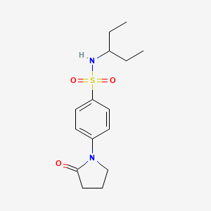 molecular formula C15H22N2O3S B4525064 N-(1-ethylpropyl)-4-(2-oxo-1-pyrrolidinyl)benzenesulfonamide 