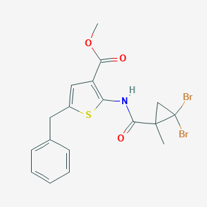 molecular formula C18H17Br2NO3S B452507 Methyl 5-benzyl-2-{[(2,2-dibromo-1-methylcyclopropyl)carbonyl]amino}-3-thiophenecarboxylate 