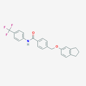 molecular formula C24H20F3NO2 B452508 4-[(2,3-dihydro-1H-inden-5-yloxy)methyl]-N-[4-(trifluoromethyl)phenyl]benzamide 