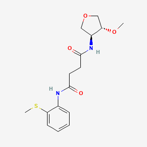 molecular formula C16H22N2O4S B4525090 N-[(3S*,4R*)-4-methoxytetrahydrofuran-3-yl]-N'-[2-(methylthio)phenyl]succinamide 