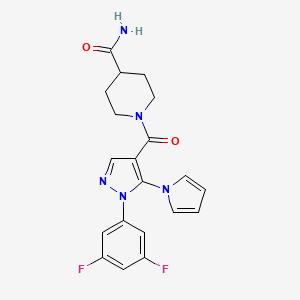 1-{[1-(3,5-difluorophenyl)-5-(1H-pyrrol-1-yl)-1H-pyrazol-4-yl]carbonyl}-4-piperidinecarboxamide