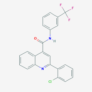 molecular formula C23H14ClF3N2O B452512 2-(2-chlorophenyl)-N-[3-(trifluoromethyl)phenyl]quinoline-4-carboxamide 