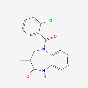 molecular formula C17H15ClN2O2 B4525161 5-(2-chlorobenzoyl)-3-methyl-1,3,4,5-tetrahydro-2H-1,5-benzodiazepin-2-one 