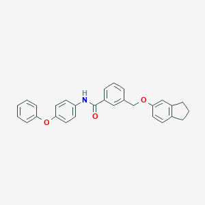 molecular formula C29H25NO3 B452519 3-[(2,3-dihydro-1H-inden-5-yloxy)methyl]-N-(4-phenoxyphenyl)benzamide 
