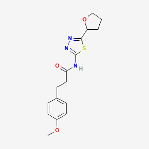 molecular formula C16H19N3O3S B4525190 3-(4-methoxyphenyl)-N-[(2Z)-5-(tetrahydrofuran-2-yl)-1,3,4-thiadiazol-2(3H)-ylidene]propanamide 