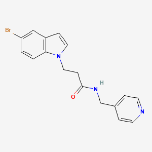 molecular formula C17H16BrN3O B4525202 3-(5-BROMO-1H-INDOL-1-YL)-N-[(PYRIDIN-4-YL)METHYL]PROPANAMIDE 