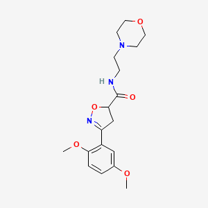 3-(2,5-dimethoxyphenyl)-N-[2-(4-morpholinyl)ethyl]-4,5-dihydro-5-isoxazolecarboxamide