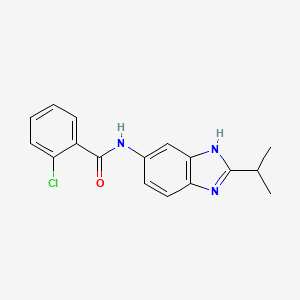 2-chloro-N-[2-(propan-2-yl)-1H-benzimidazol-5-yl]benzamide