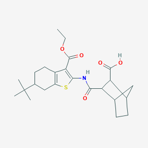 molecular formula C24H33NO5S B452525 3-({[6-Tert-butyl-3-(ethoxycarbonyl)-4,5,6,7-tetrahydro-1-benzothien-2-yl]amino}carbonyl)bicyclo[2.2.1]heptane-2-carboxylic acid 