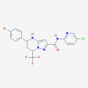 molecular formula C19H14BrClF3N5O B452526 5-(4-bromophenyl)-N-(5-chloro-2-pyridinyl)-7-(trifluoromethyl)-4,5,6,7-tetrahydropyrazolo[1,5-a]pyrimidine-2-carboxamide 