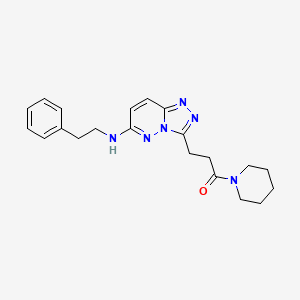 3-{6-[(2-Phenylethyl)amino][1,2,4]triazolo[4,3-b]pyridazin-3-yl}-1-(piperidin-1-yl)propan-1-one