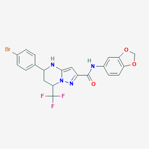 N-(1,3-benzodioxol-5-yl)-5-(4-bromophenyl)-7-(trifluoromethyl)-4,5,6,7-tetrahydropyrazolo[1,5-a]pyrimidine-2-carboxamide