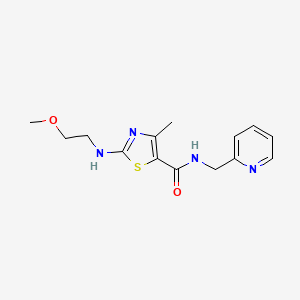 2-[(2-methoxyethyl)amino]-4-methyl-N-(pyridin-2-ylmethyl)-1,3-thiazole-5-carboxamide