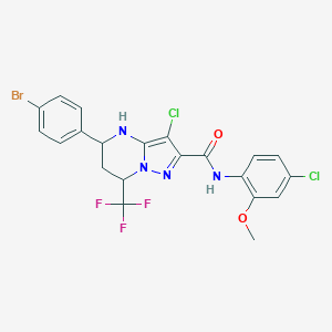 5-(4-bromophenyl)-3-chloro-N-(4-chloro-2-methoxyphenyl)-7-(trifluoromethyl)-4,5,6,7-tetrahydropyrazolo[1,5-a]pyrimidine-2-carboxamide