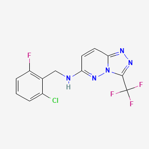 molecular formula C13H8ClF4N5 B4525347 N-(2-chloro-6-fluorobenzyl)-3-(trifluoromethyl)[1,2,4]triazolo[4,3-b]pyridazin-6-amine 