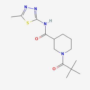 molecular formula C14H22N4O2S B4525349 1-(2,2-dimethylpropanoyl)-N-(5-methyl-1,3,4-thiadiazol-2-yl)piperidine-3-carboxamide 