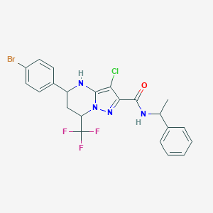 5-(4-bromophenyl)-3-chloro-N-(1-phenylethyl)-7-(trifluoromethyl)-4,5,6,7-tetrahydropyrazolo[1,5-a]pyrimidine-2-carboxamide