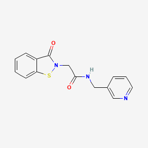 molecular formula C15H13N3O2S B4525389 2-(3-oxo-1,2-benzothiazol-2(3H)-yl)-N-(pyridin-3-ylmethyl)acetamide 