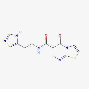 molecular formula C12H11N5O2S B4525397 N-[2-(1H-imidazol-4-yl)ethyl]-5-oxo-5H-[1,3]thiazolo[3,2-a]pyrimidine-6-carboxamide 