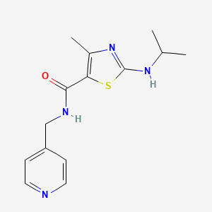 4-methyl-2-(propan-2-ylamino)-N-(pyridin-4-ylmethyl)-1,3-thiazole-5-carboxamide